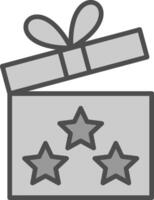 Surprise Box Line Filled Greyscale Icon Design vector