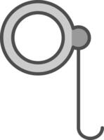 Monocle Line Filled Greyscale Icon Design vector