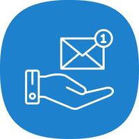 Email Line Curve Icon Design vector