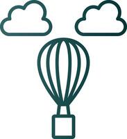 Hot Air Balloon Line Gradient Icon vector