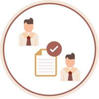 Conclusion Of Contract Flat Circle Icon vector