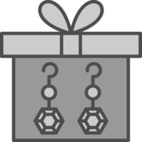 Gift box Line Filled Greyscale Icon Design vector