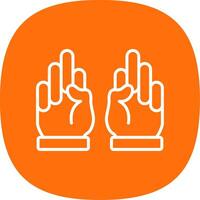 Hands Line Curve Icon Design vector