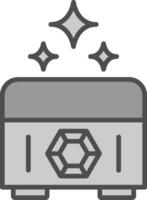 Treasure Chest Line Filled Greyscale Icon Design vector