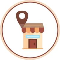 Shop Location Flat Circle Icon vector