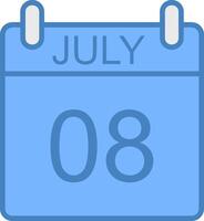 July Line Filled Blue Icon vector