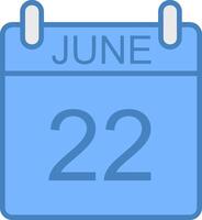 June Line Filled Blue Icon vector