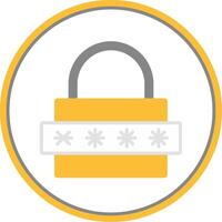 Password Flat Circle Icon vector