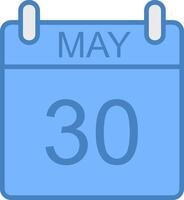May Line Filled Blue Icon vector