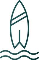 Surf Line Gradient Icon vector