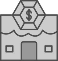 Pawn Shop Line Filled Greyscale Icon Design vector