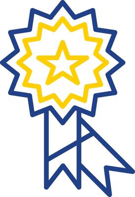 Badge Line Two Colour Icon Design