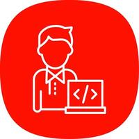 Programmer Line Curve Icon Design vector