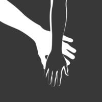 Silhouette Joining Hands holding in Harmony and Peace Between Races vector