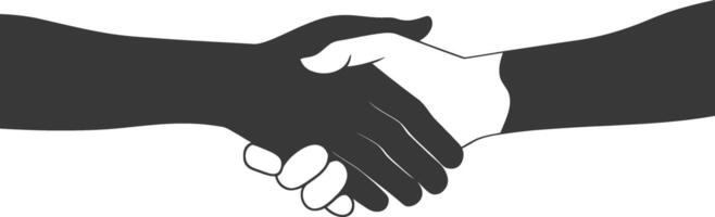 Silhouette Joining Hands holding in Harmony and Peace Between Races vector