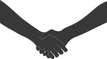 Silhouette Joining Hands holding in Harmony and Peace Between Races vector
