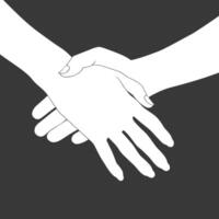 Silhouette Joining Hands holding in Harmony and Peace Between Races vector