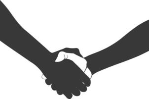 Silhouette Joining Hands holding in Harmony and Peace Between Races vector