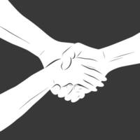 Silhouette Joining Hands holding in Harmony and Peace Between Races vector