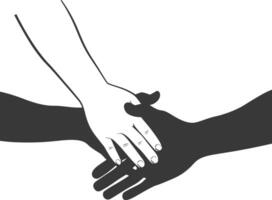 Silhouette Joining Hands holding in Harmony and Peace Between Races vector