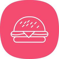 hamburguesa línea curva icono diseño vector
