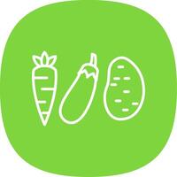 Vegetables Line Curve Icon Design vector