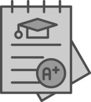 Assignment Line Filled Greyscale Icon Design vector