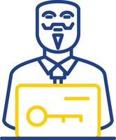 Anonymous Line Two Colour Icon Design vector