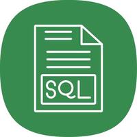 sql línea curva icono diseño vector