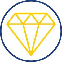 diamante línea dos color icono diseño vector