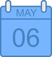 May Line Filled Blue Icon vector
