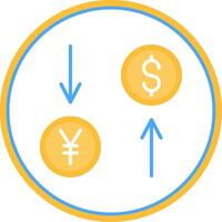 Exchange Rate Flat Circle Icon vector