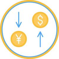 Exchange Rate Flat Circle Icon vector