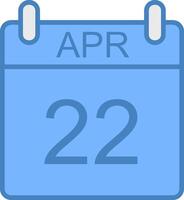 April Line Filled Blue Icon vector