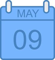 May Line Filled Blue Icon vector