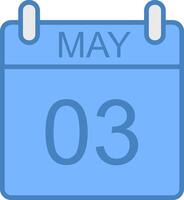 May Line Filled Blue Icon vector