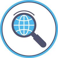 Global Search Flat Circle Icon vector