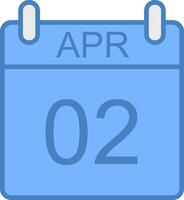 April Line Filled Blue Icon vector