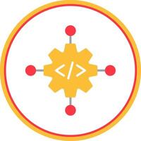 Code Management Flat Circle Icon vector