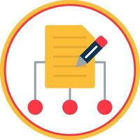 Content Management Flat Circle Icon vector