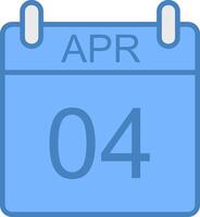 April Line Filled Blue Icon vector