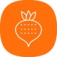Turnip Line Curve Icon Design vector