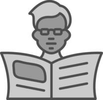 Reading Line Filled Greyscale Icon Design vector