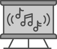 música clase línea lleno escala de grises icono diseño vector