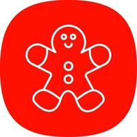 Gingerbread Man Line Curve Icon Design vector