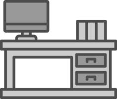 Work Space Line Filled Greyscale Icon Design vector