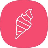 Ice Cream Line Curve Icon Design vector