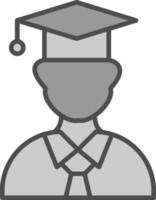 Student Line Filled Greyscale Icon Design vector