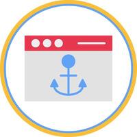 Anchor Text Flat Circle Icon vector