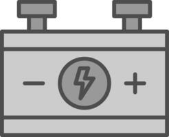 coche batería línea lleno escala de grises icono diseño vector